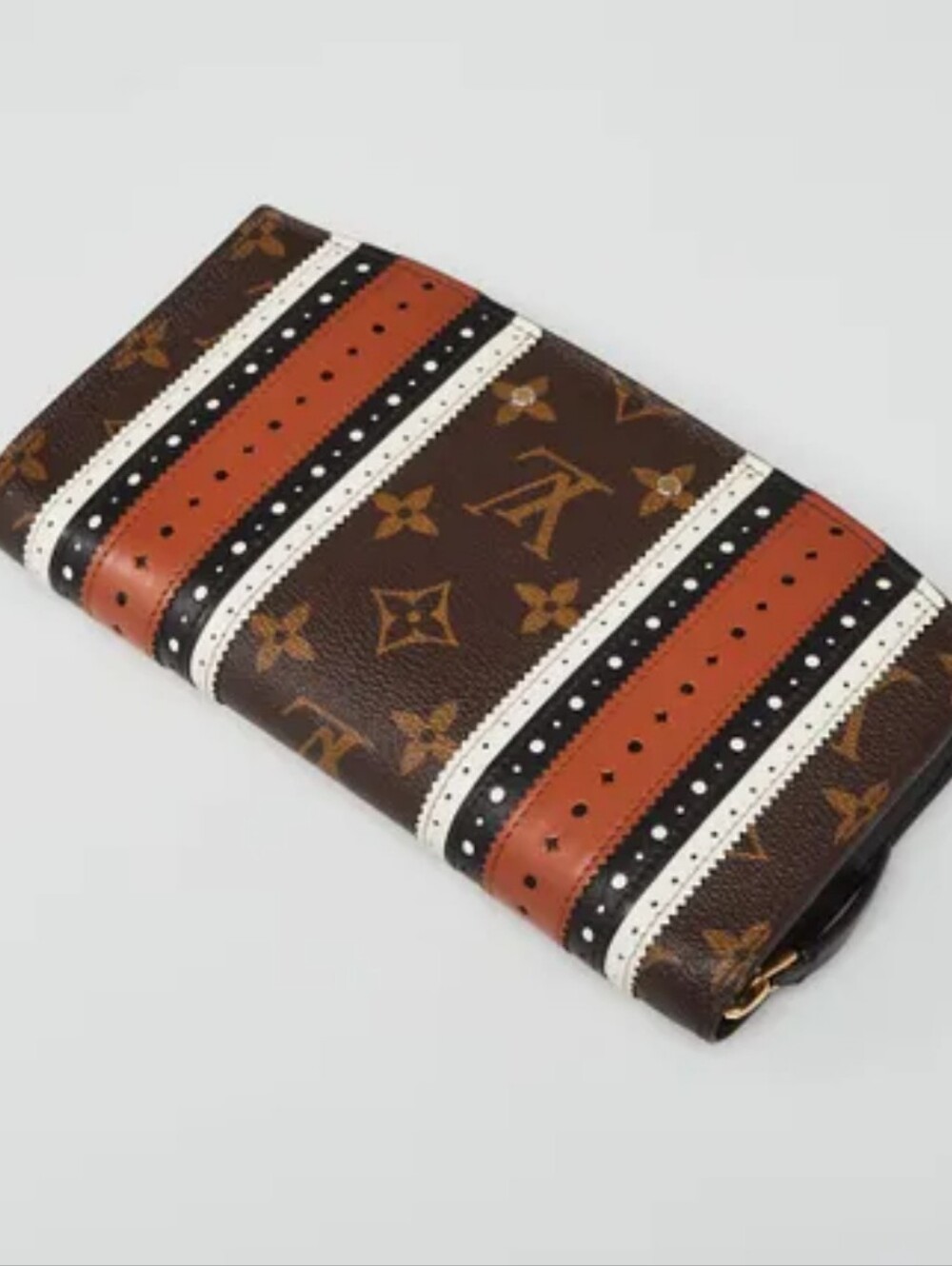 Louis VuittonBrogue Leather and Monogram Canvas Steamer Zippy Wallet/ GUC - Picture 2 of 5